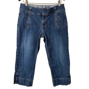Sz 8/ 10 Y2K VTG Signature by Levi Strauss Capri Cropped Jeans No Back Pockets